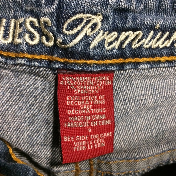 Guess Premium Distressed Bottom Boot Cut Jeans - Picture 8 of 8